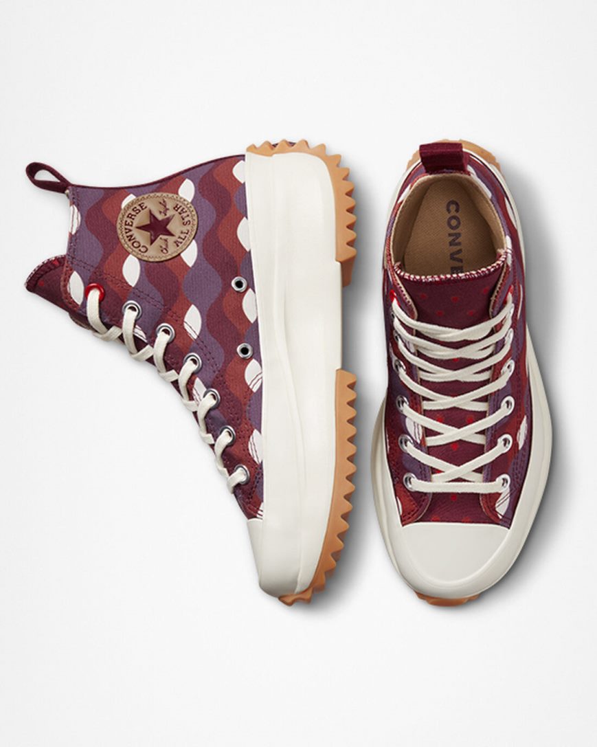 Men's Converse Run Star Hike Twisted Classics High Top Platform Shoes Dark Red / Khaki | AU 36194X